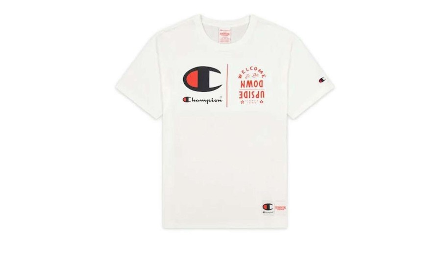 Clothing * | Champion X Stranger Things Men S T-Shirt Flash Sale White