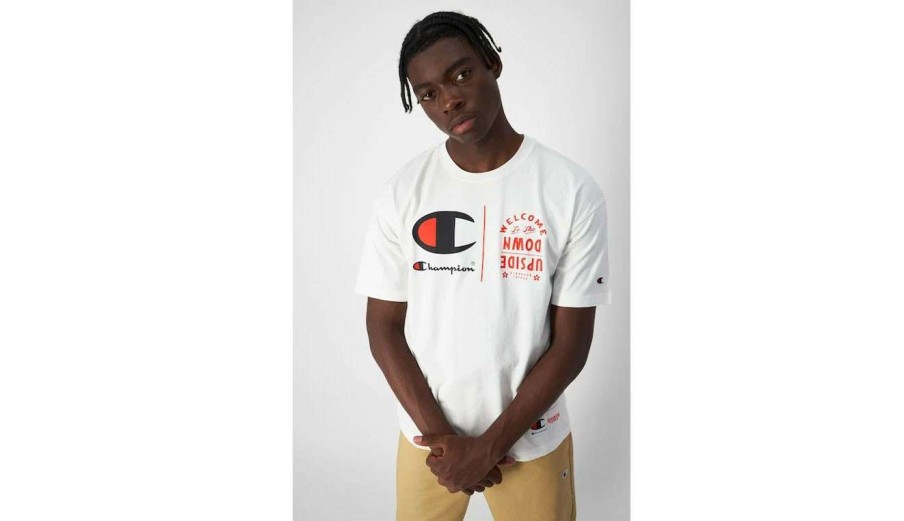 Clothing * | Champion X Stranger Things Men S T-Shirt Flash Sale White