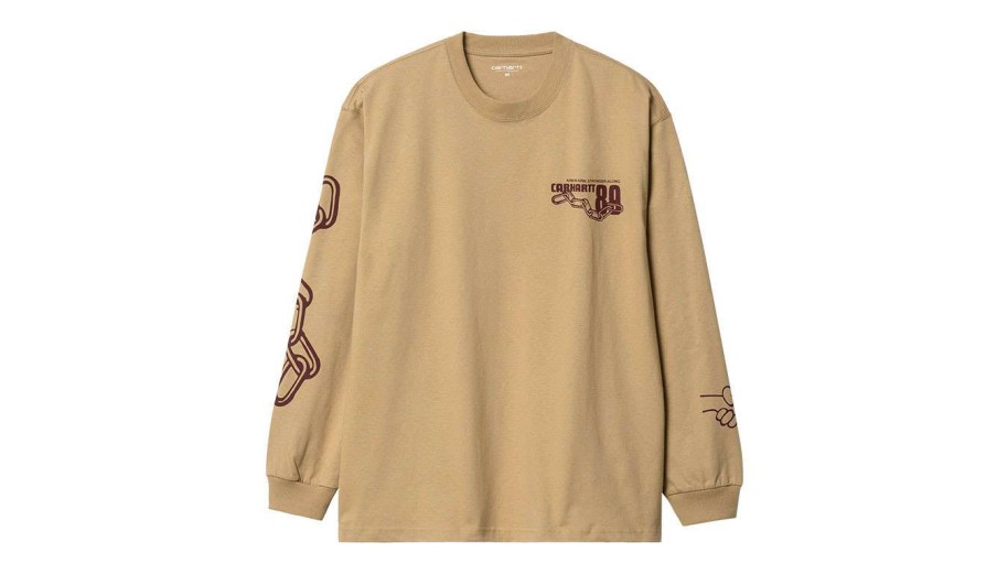 Clothing * | Carhartt Wip L/S Stronger T-Shirt Dusty H Sale Brown