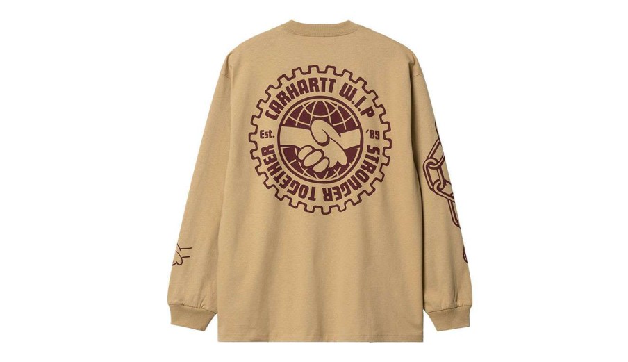 Clothing * | Carhartt Wip L/S Stronger T-Shirt Dusty H Sale Brown