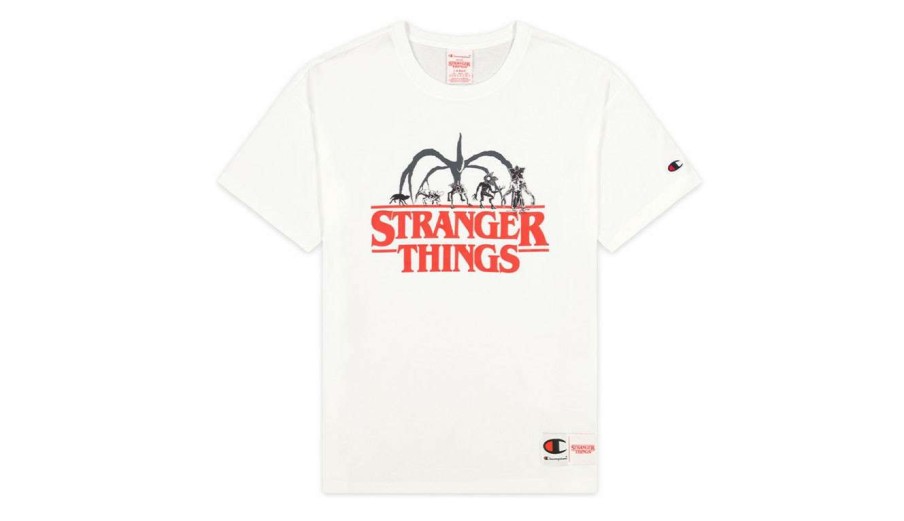 Clothing * | Champion X Stranger Things Men S T-Shirt Top Selling White