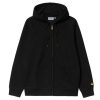 Clothing * | Carhartt Wip Hooded Chase Jacket / Gold Closeout Sale Black