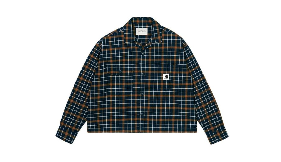 Clothing * | Carhartt Wip W L/S Baxter Shirt New Blue