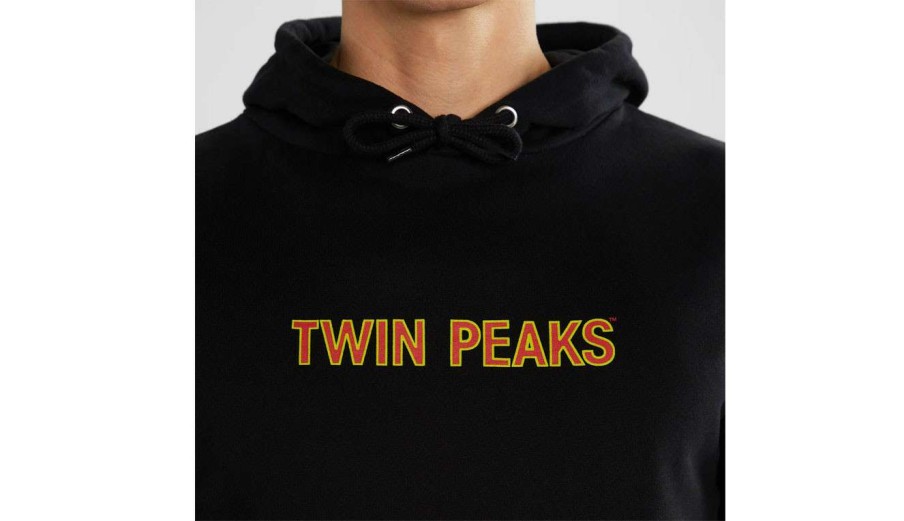 Clothing * | Dedicated Hoodie Falun Twin Peaks Logo Reliable Quality Black