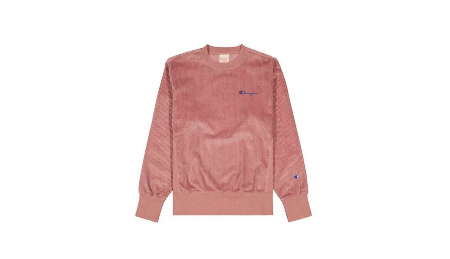 Clothing * | Champion Corduroy Small Script Logo Sweatshirt Shop Pink