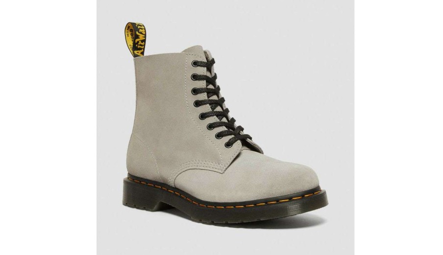 Men * | Dr. Martens 1460 Pascal Suede Lace Up Boots Hot Selling Grey