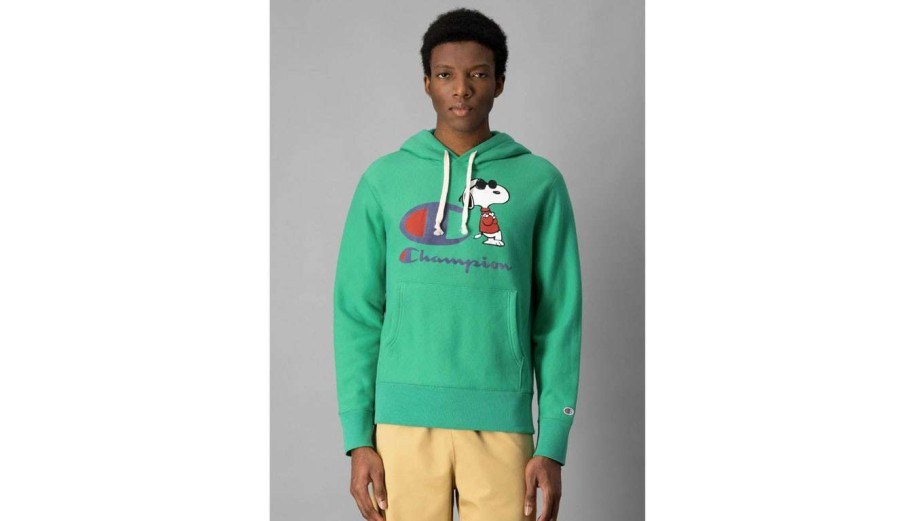 Clothing * | Champion X Peanuts Graphic Crewneck Sweatshirt Parakeet Shop Green