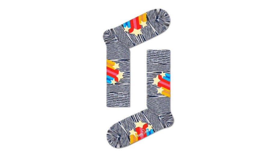 Clothing * | Happy Socks Shooting Stars Sock Top Sell Grey