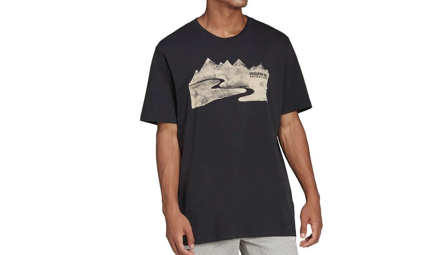 Clothing * | Adidas Adventure Mountain Ink Tee Adidas Originals Latest Black