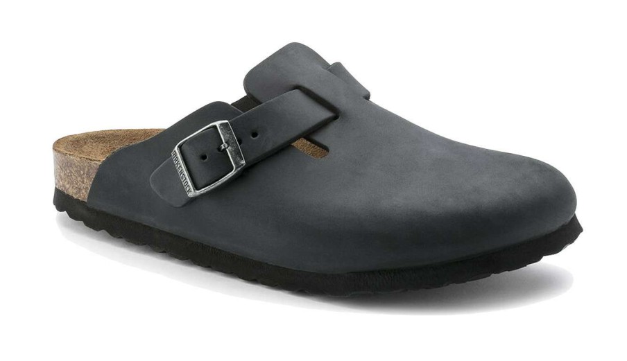 Men * | Birkenstock Boston Oiled Leather Regular Fit Exquisite Gifts Black