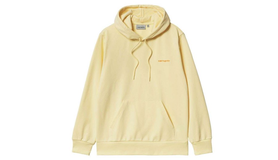 Clothing * | Carhartt Wip Hooded Script Embroidery Soft Cheap Online Yellow