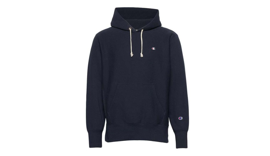 Clothing * | Champion Reverse Weave Hooded Sweatshirt Promotion Blue