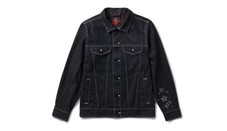 Clothing * | Vans X Stranger Things Hellfire Club Jean Jacket Promotions Blue