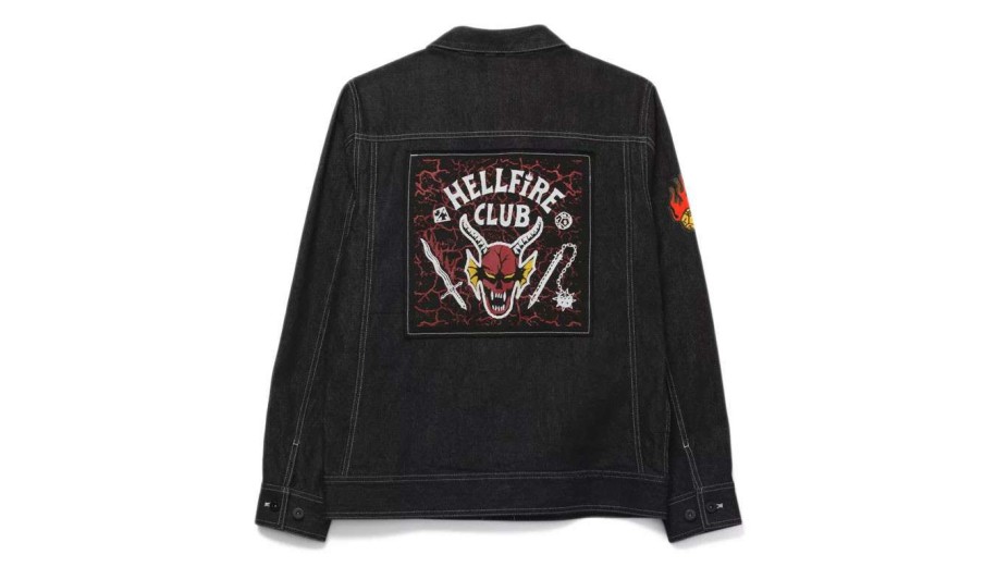 Clothing * | Vans X Stranger Things Hellfire Club Jean Jacket Promotions Blue