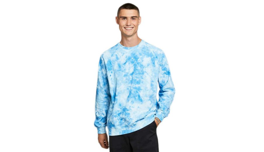 Clothing * | Dedicated Sweatshirt Malmoe Tie Dye Hot Selling Blue