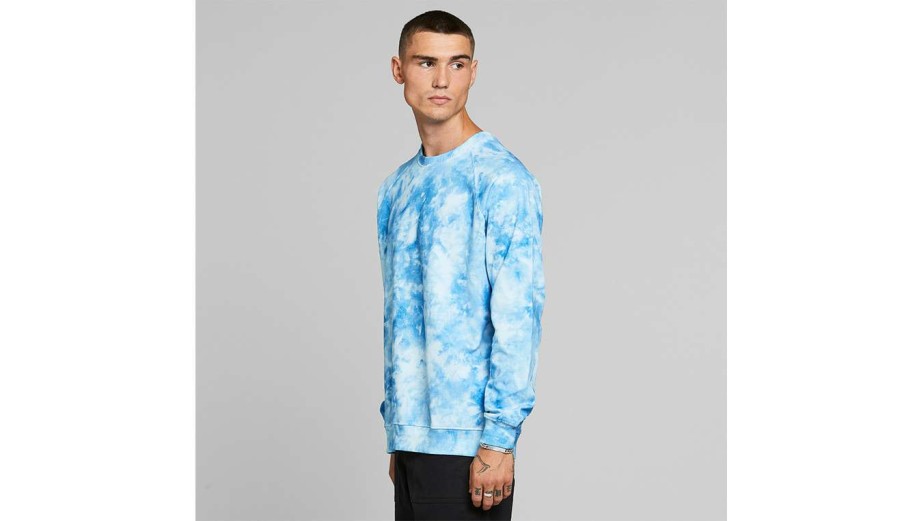 Clothing * | Dedicated Sweatshirt Malmoe Tie Dye Hot Selling Blue