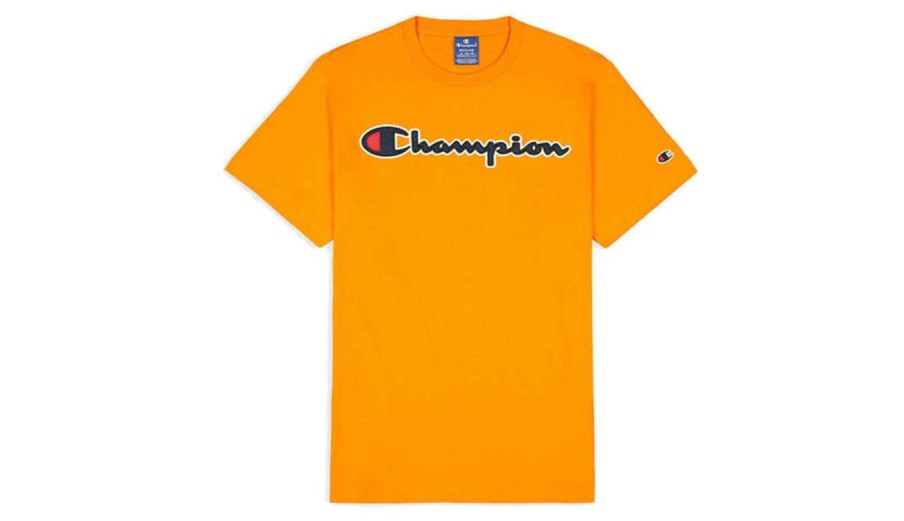 Clothing * | Champion Script Logo T-Shirt Opening Sales Orange