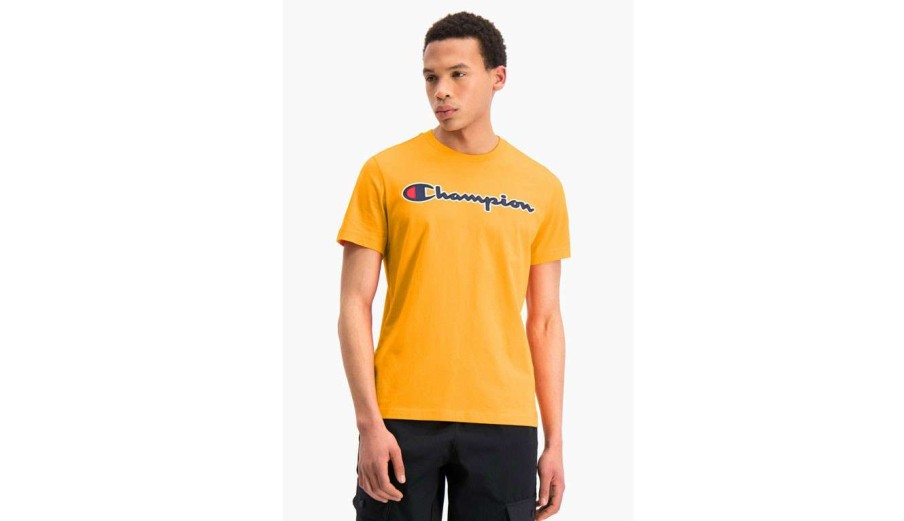 Clothing * | Champion Script Logo T-Shirt Opening Sales Orange