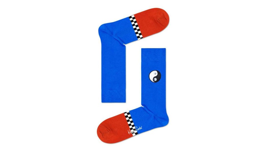 Clothing * | Happy Socks Eye Yin/Yang Sock Clearance Blue