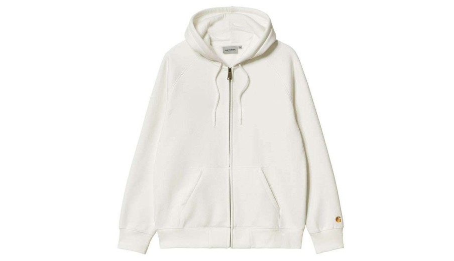 Clothing * | Carhartt Wip Hooded Chase Jacket Wax / Gold Discount Store White