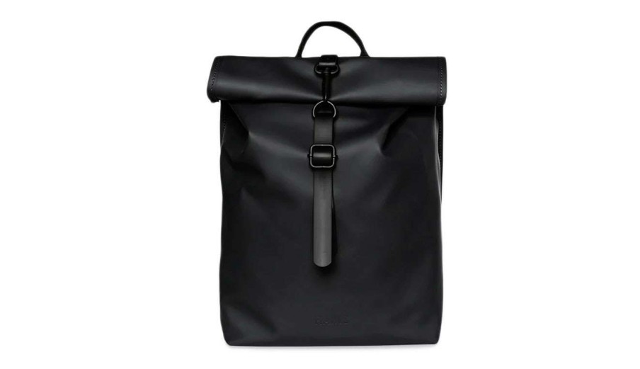 Bags * | Rains Rolltop Rucksack Mini Good Quality Black