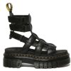 Men * | Dr. Martens Ricki Nappa Lux Leather Platform Gladiator Sandals Official Black