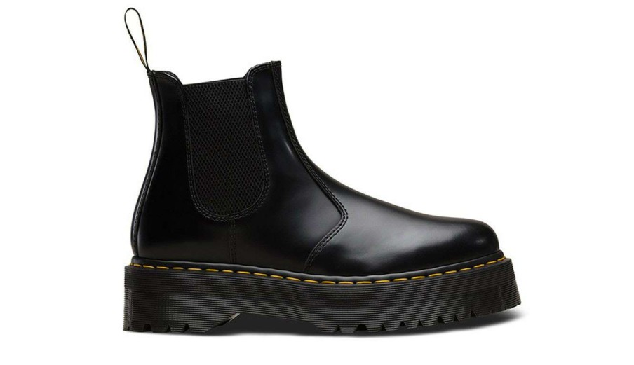 Men * | Dr. Martens 2976 Polished Smooth Platform Chelsea Boots Outlet Black