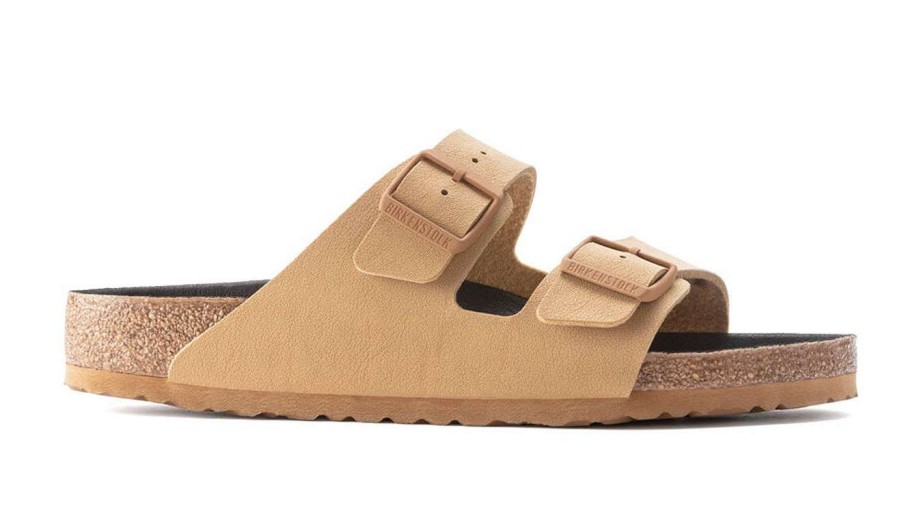 Men * | Birkenstock Arizona Vegan Birko-Flor Nubuck Narrow Fit Popular Light Brown