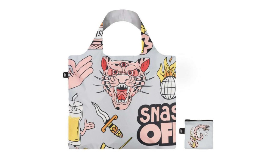 Bags * | Loqi Snask Tiger Snake Recycled Bag Closeout Sale Grey