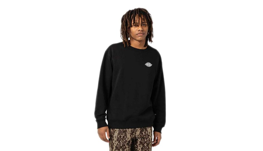 Clothing * | Dickies Pullover Crew Logo Flece Promotions Black