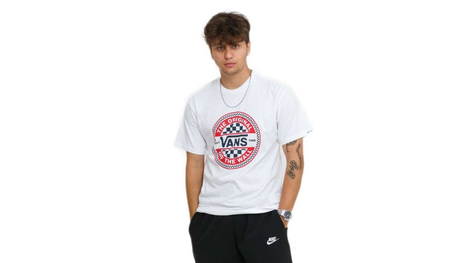 Clothing * | Vans Circle Checker Ss Tee Discount White