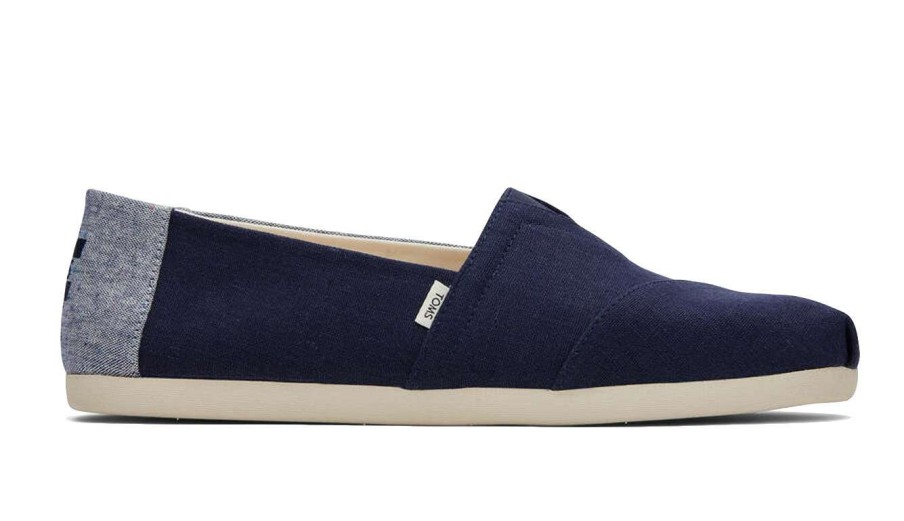 Men * | Toms Alpargata Speckled Linen Crazy Deals Blue