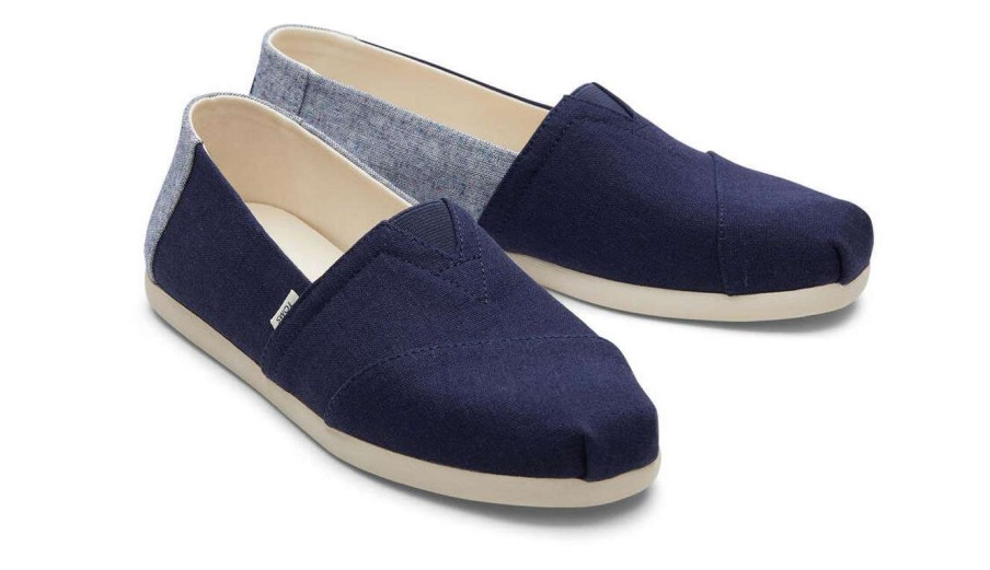 Men * | Toms Alpargata Speckled Linen Crazy Deals Blue