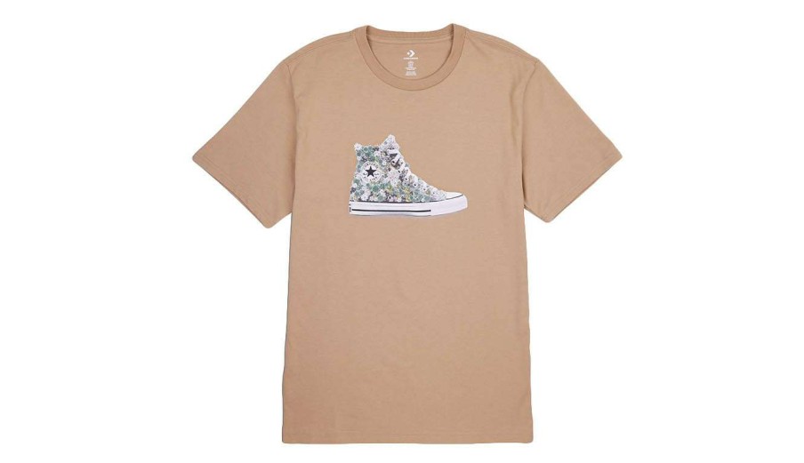 Clothing * | Converse Flower Chuck Tee Discount Sale Light Brown