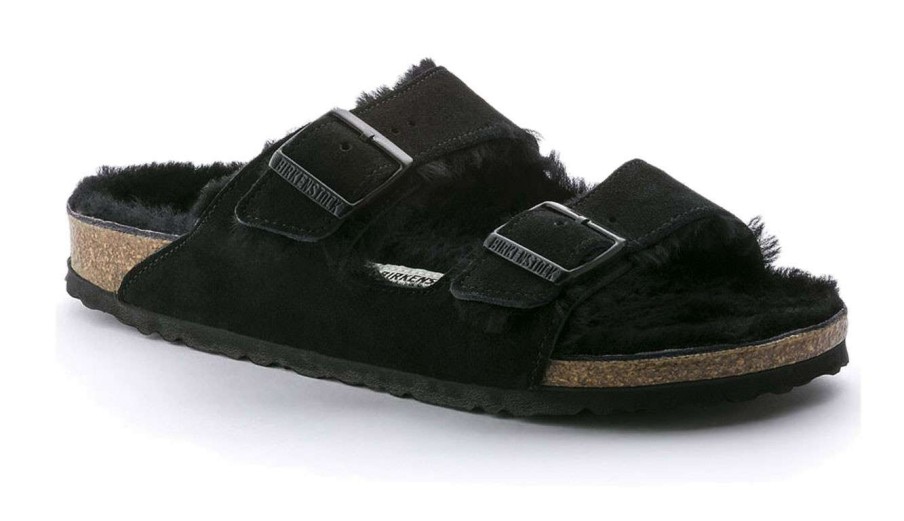 Men * | Birkenstock Arizona Shearling Narrow Fit Sale Black