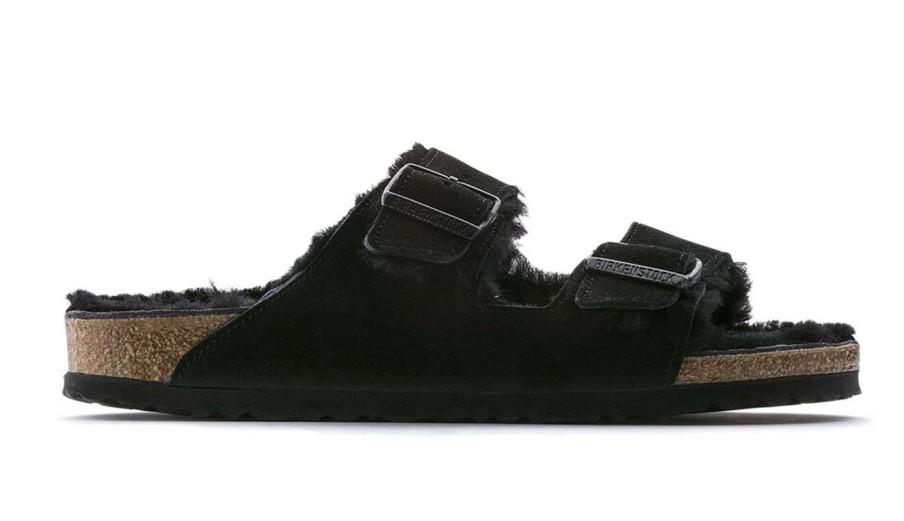 Men * | Birkenstock Arizona Shearling Narrow Fit Sale Black